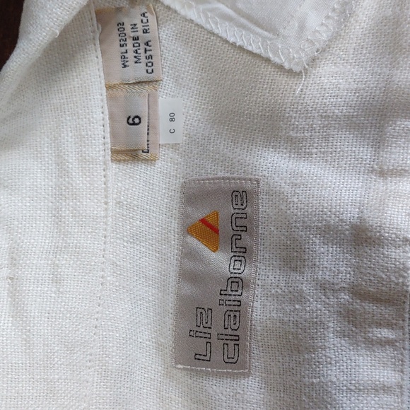 Vintage Ecru Liz Claiborne Linen Oversized Blazer Sz. 6 - Picture 5 of 5